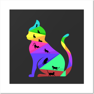 Colorful cute small kittens Posters and Art